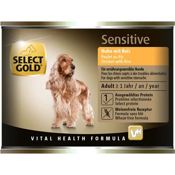 select gold sensitive dog lattina multipack 6x200g pollo con riso