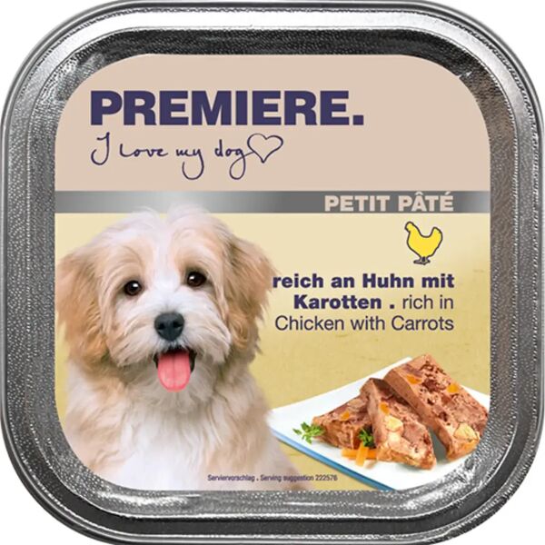 premiere petit pate dog vaschetta multipack 11x150g pollo con carote