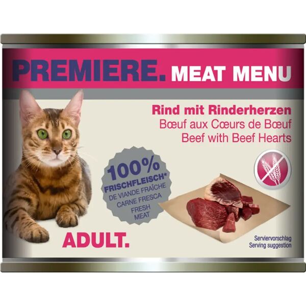 premiere meat menu cat lattina multipack 6x200g manzo con cuore