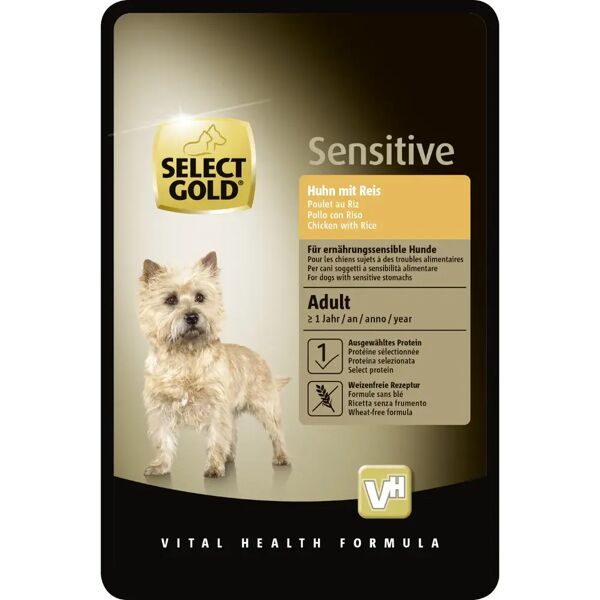 select gold sensitive dog busta multipack 12x100g pollo con riso