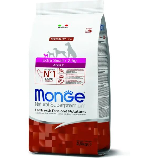 monge dog adult extra small agnelo riso e patate 2.5kg