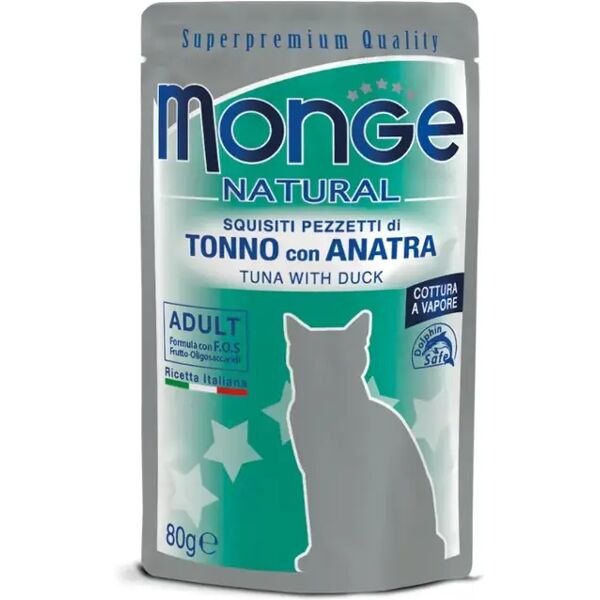 monge cat natural busta multipack 24x80g tonno con anatra