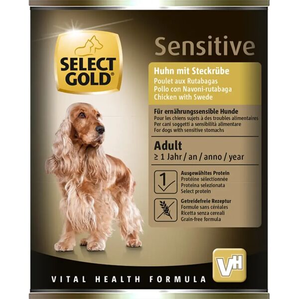 select gold sensitive dog lattina 400g pollo con rapa