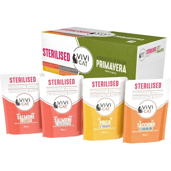 vivi cat sterilised busta multipack 48x85g mix carne e pesce