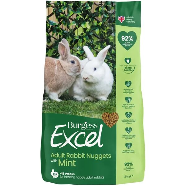 burgess excel coniglio adult mint 1.5kg