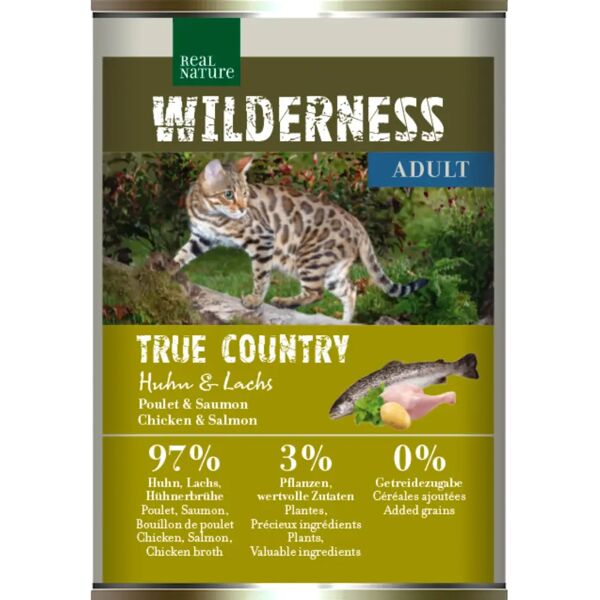 real nature wilderness cat paté lattina 400g pollo e salmone