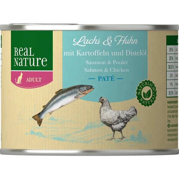 real nature cat lattina multipack 6x200g salmone e pollo