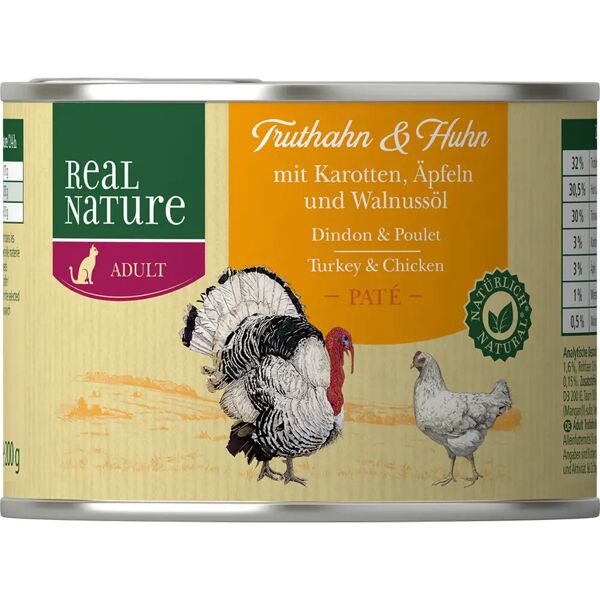 real nature cat lattina multipack 6x200g tacchino e  pollo