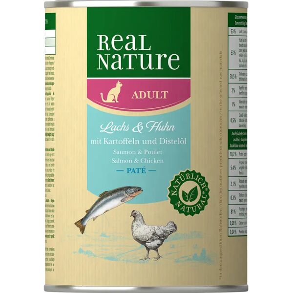 real nature cat lattina 400g salmone e pollo