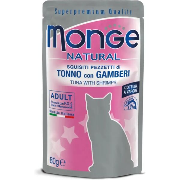 monge cat natural busta multipack 24x80g tonno e gamberi