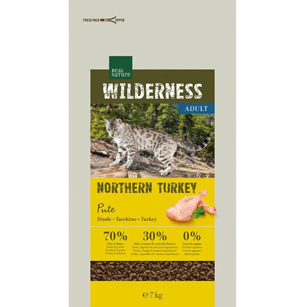 real nature wilderness northern per gatti adulti al tacchino 7kg