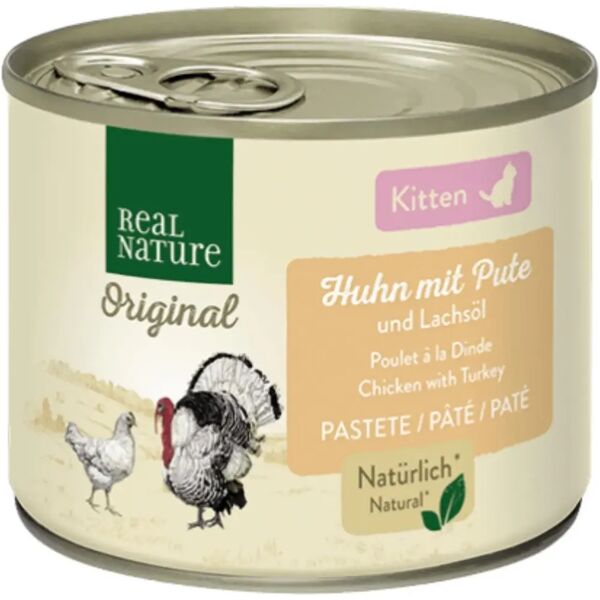 real nature original kitten lattina multipack 6x200g pollo e tacchino