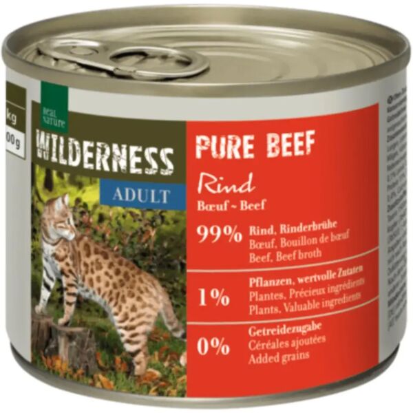 real nature wilderness cat paté lattina  multipack 6x200g manzo