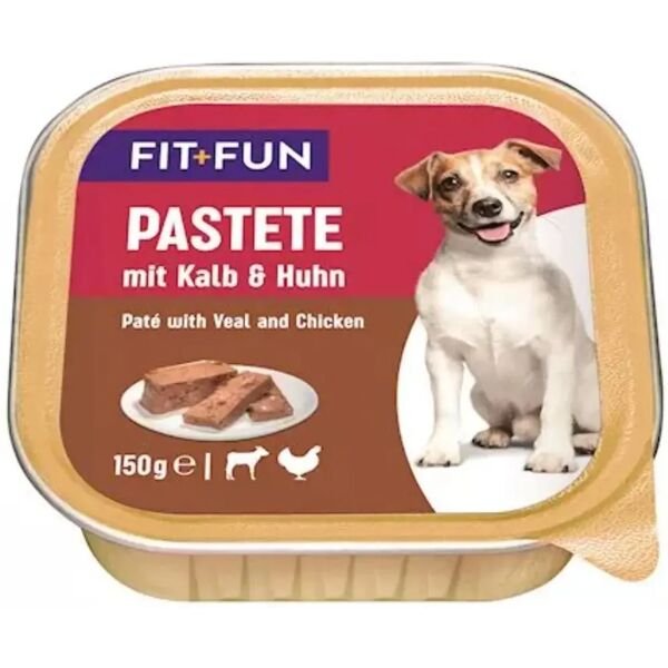 fit and fun fit+fun dog vaschetta multipack 11x150g vitello con pollo