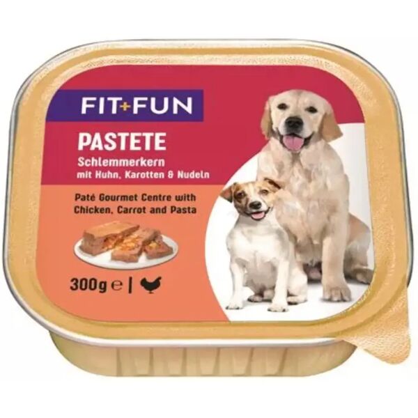 fit and fun fit+fun dog vaschetta multipack 9x300g pollo carote e pasta