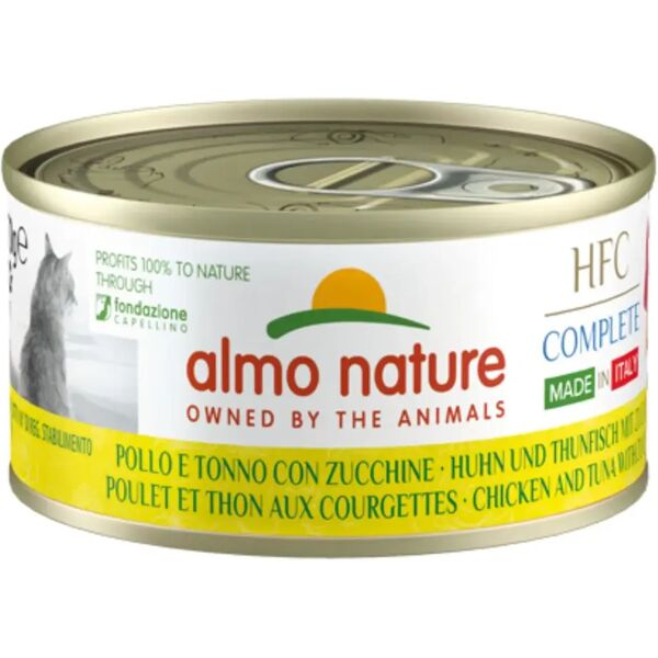 almo nature hfc complete cat lattina multipack 24x70g pollo e tonno con zucchine