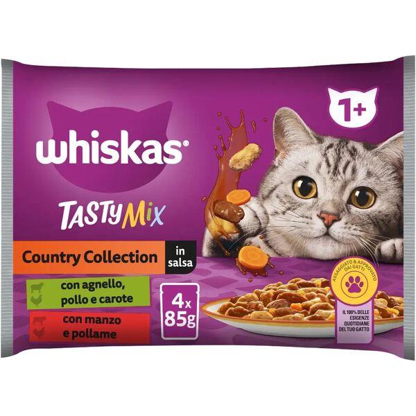 whiskas tasty mix cat busta multipack 4x85g mix carne