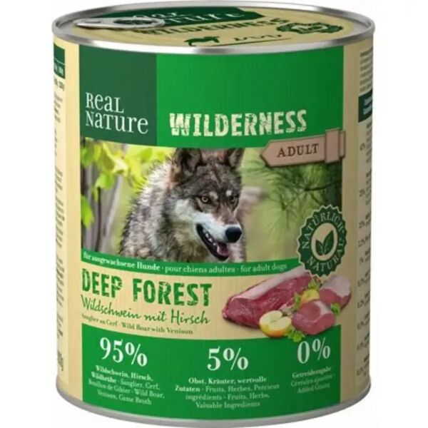 real nature wilderness dog lattina 800g cinghiale con cervo