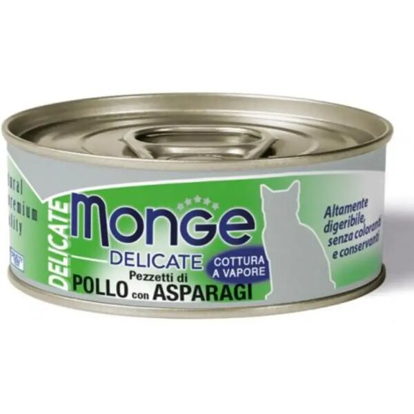 monge delicate cat lattina multipack 24x80g pollo e asparagi