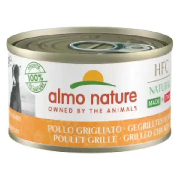 almo nature hfc made in italy dog lattina multipack 24x95g pollo grigliato