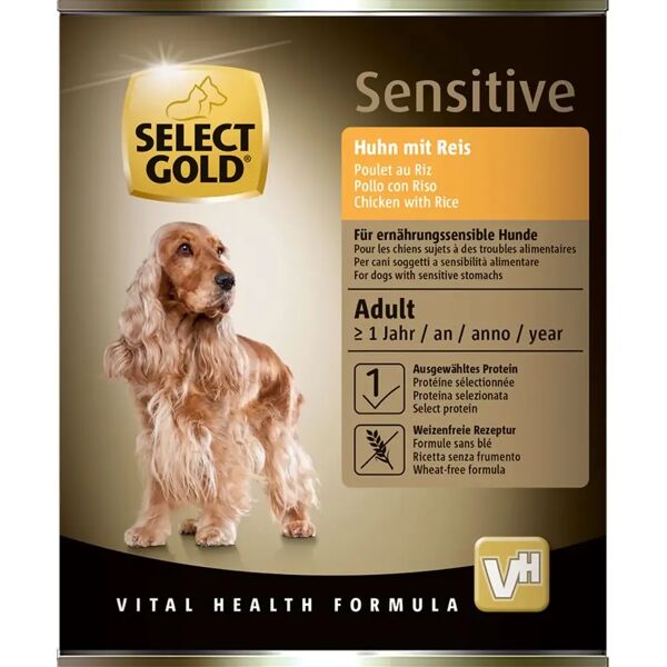 select gold sensitive dog lattina 800g pollo con riso