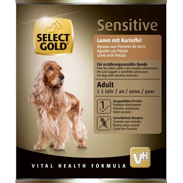 select gold sensitive dog lattina 800g manzo con riso