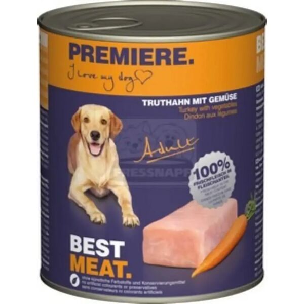 premiere best meat dog lattina 800g tacchino con verdure