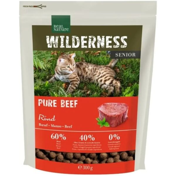 real nature wilderness cat senior pure manzo 300g