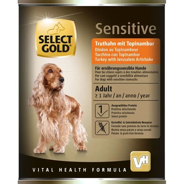 select gold sensitive dog lattina 400g tacchino con topinambur