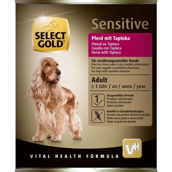 select gold sensitive dog lattina 800g cavallo con tapioca