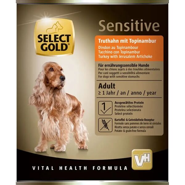 select gold sensitive dog lattina 800g tacchino con topinambur