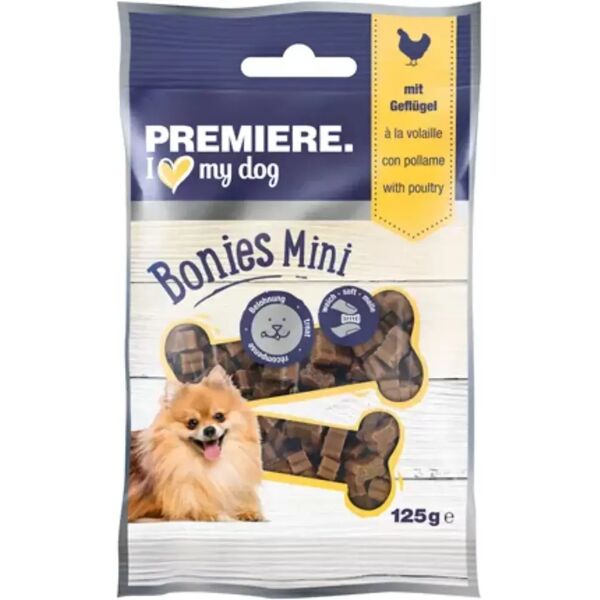 premiere bonies snack dog mini adult 125g pollame