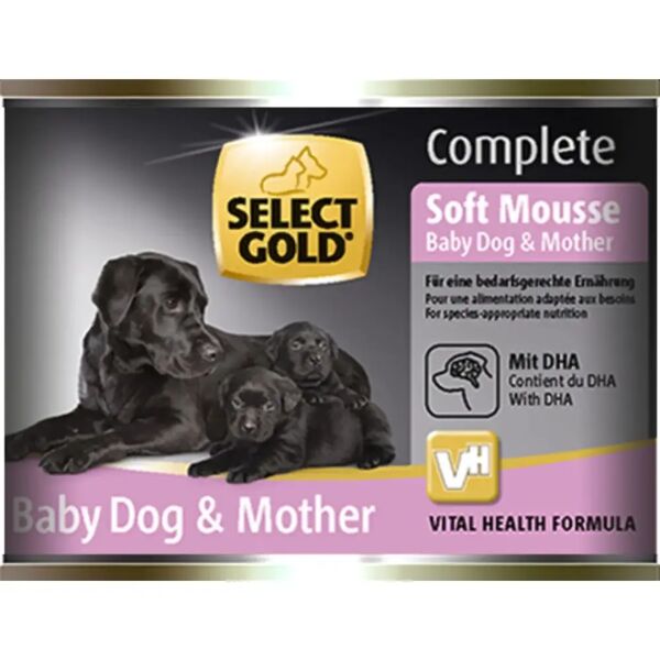 select gold complete soft mousse baby dog&mother lattina multipack 6x180g pollo