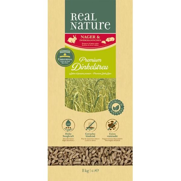 real nature lettiera roditori pellet farro 8kg