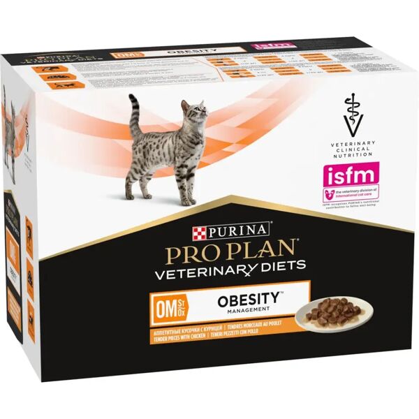 purina pro plan veterinary diets om obesity gatto multipack al pollo 10x85g