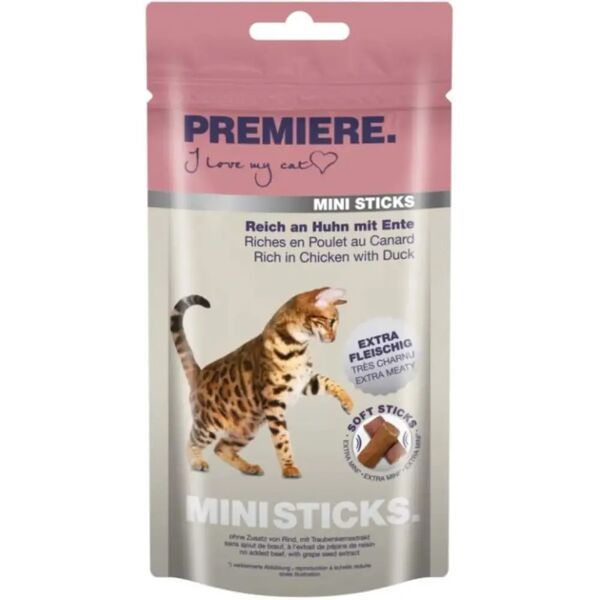 premiere cat stick mini adult 50g pollo/anatra