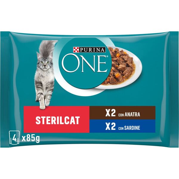 purina one sterilcat busta multipack 4x85g anatra e sardine