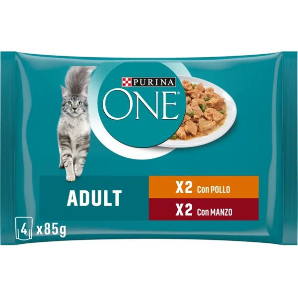 purina one cat busta multipack 4x85g pollo e manzo