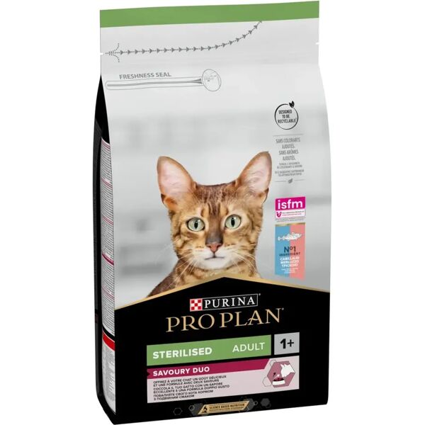 purina pro plan sterilised adult 1+ savoury duo con merluzzo e trota 1.5kg