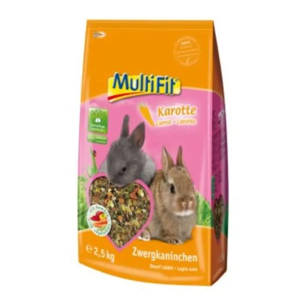 multifit mangime per conigli nani alle carote 2.5kg
