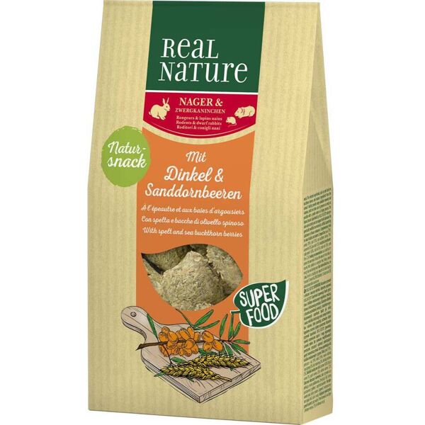 real nature snack naturale per roditori 80g farro/erba