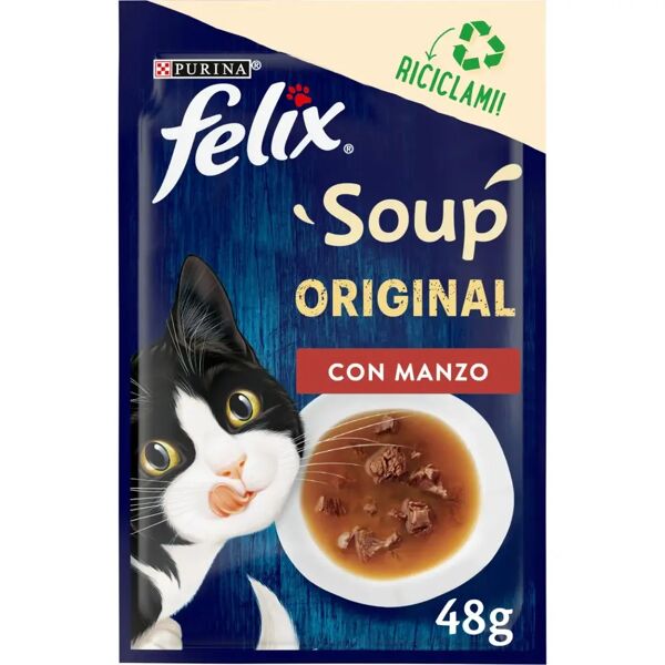 felix soup original cat busta multipack 30x48g manzo