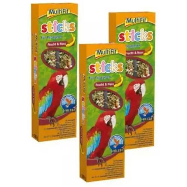 multifit sticks per pappagalli alla frutta e noci 90gx2