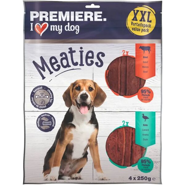 premiere snack dog pure meaties 4x250 xxl anatra e manzo