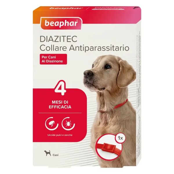 beaphar diazitec collare antiparassitario per cane rosso 60cm