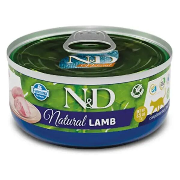 n&d natural cat lattina multipack 30x70g agnello