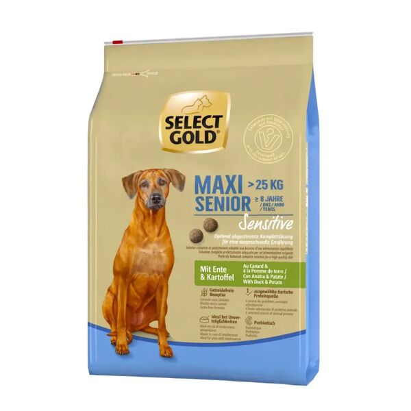 select gold sensitive maxi senior con anatra e patate 4kg