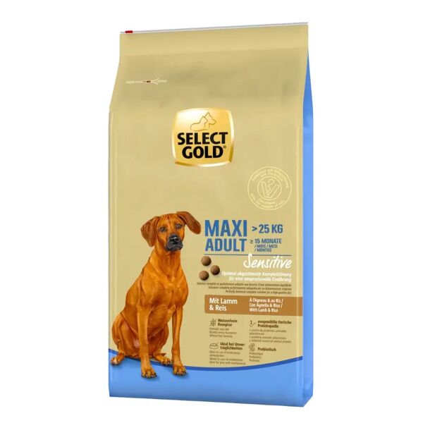 select gold sensitive maxi adult con agnello e riso 12kg