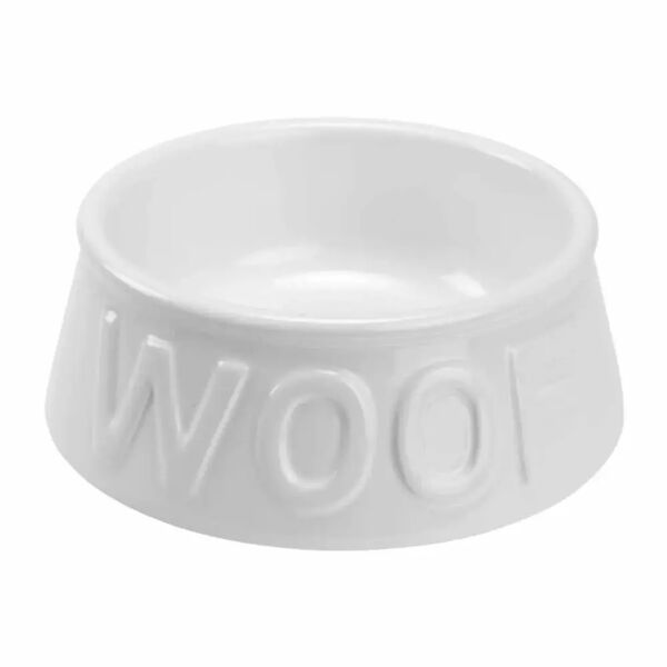 anione ciotola in ceramica woof 1.2lt bianca
