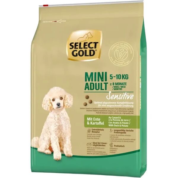 select gold sensitive mini adult con anatra e patate 4kg